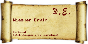 Wiesner Ervin névjegykártya